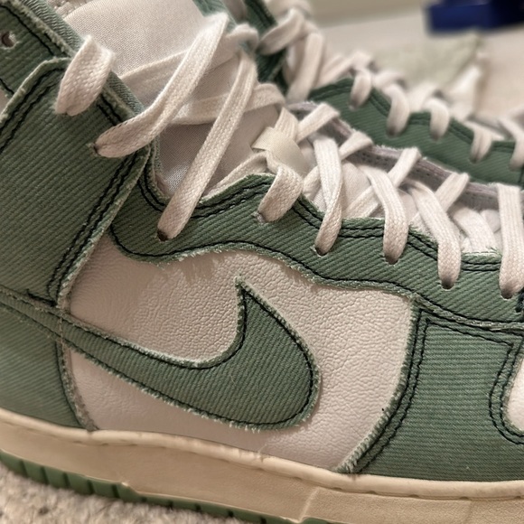 Nike Dunk Retro High 1985 Enamel Green Denim - Picture 4 of 5